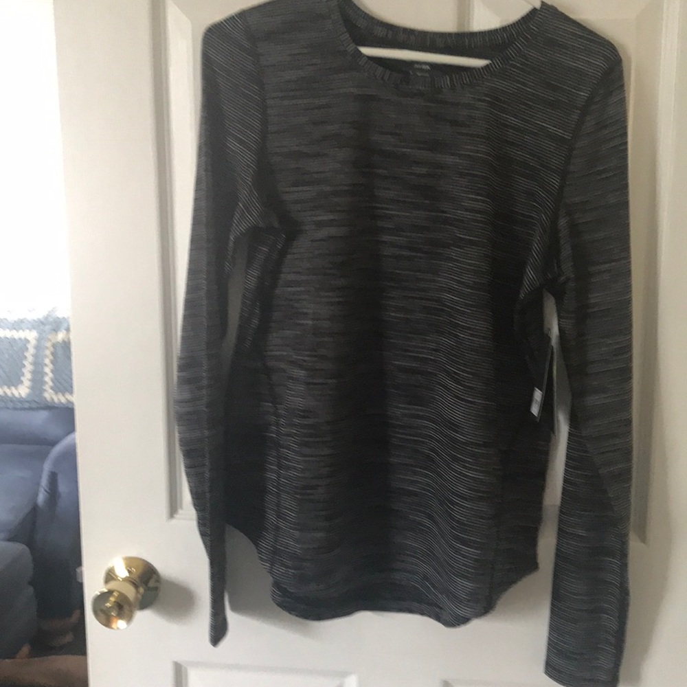 NWT Long sleeve Dry Tek shirt black/white stripes